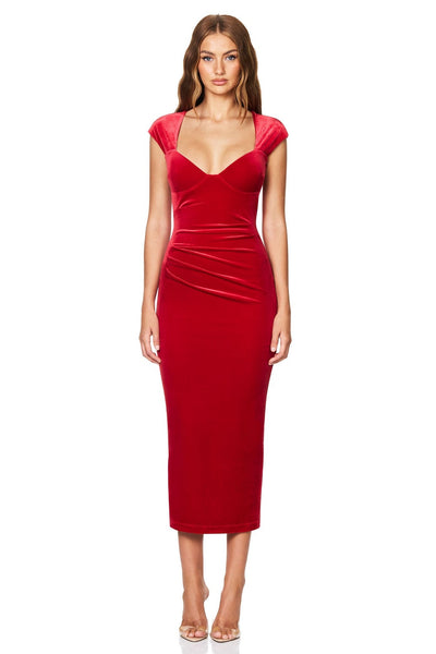 Nookie Mystery Midi Dress - Red