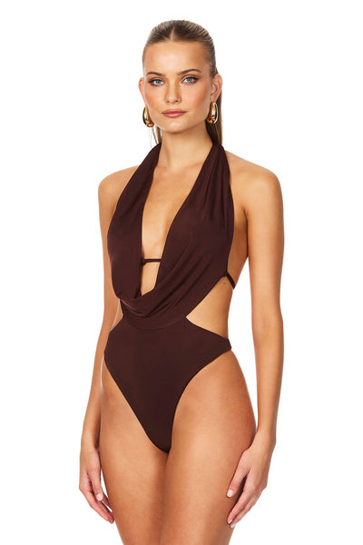 Nookie Olivia Drape Bodysuit - Cocoa