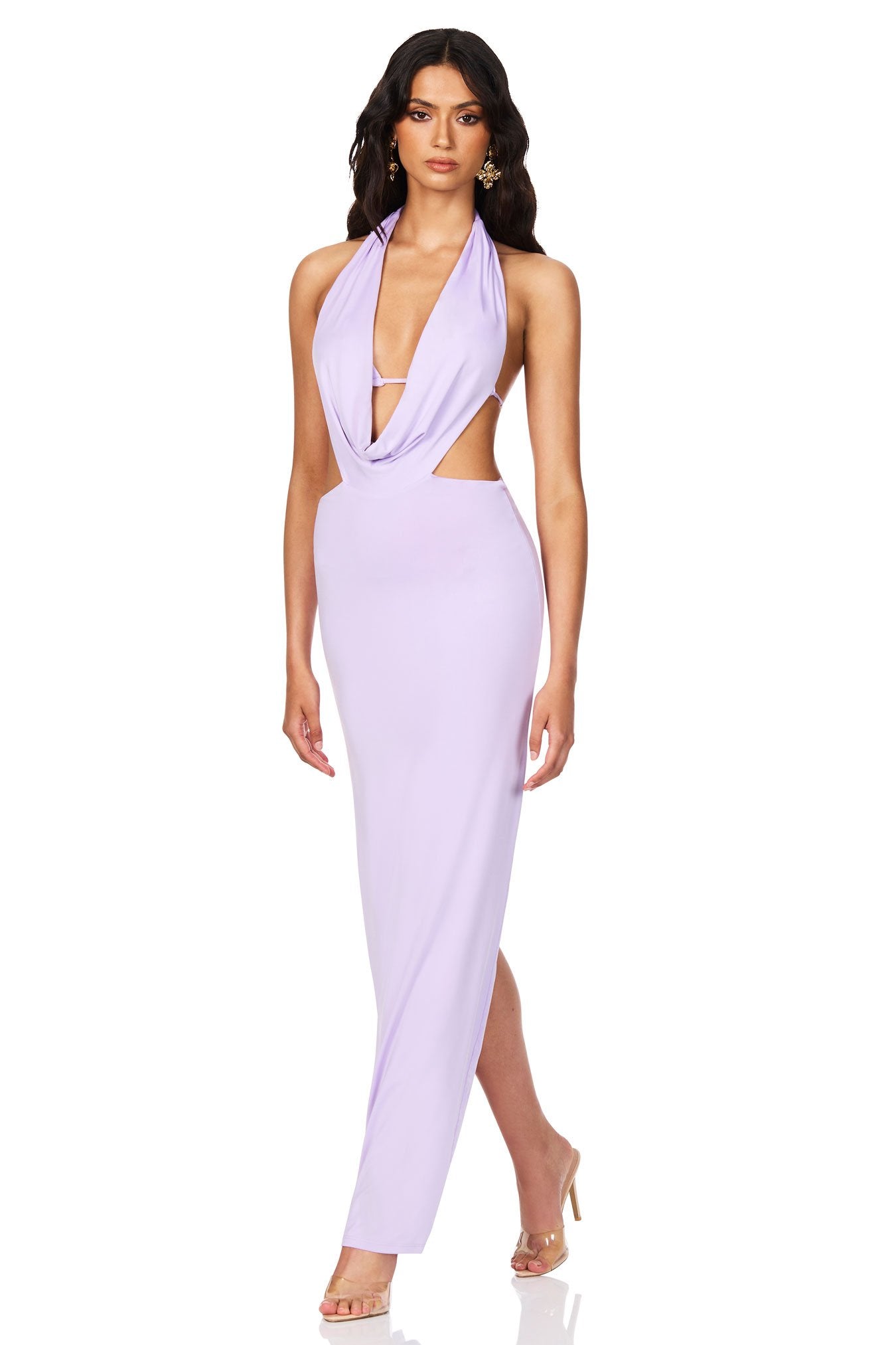 Nookie Olivia Drape Dress - Lilac