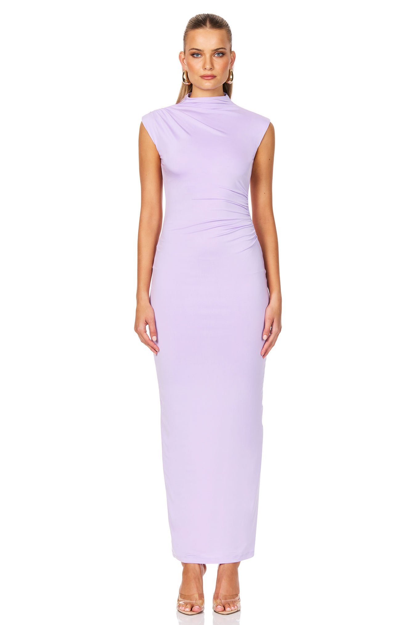 Nookie Olivia High Neck Midi Dress - Lilac