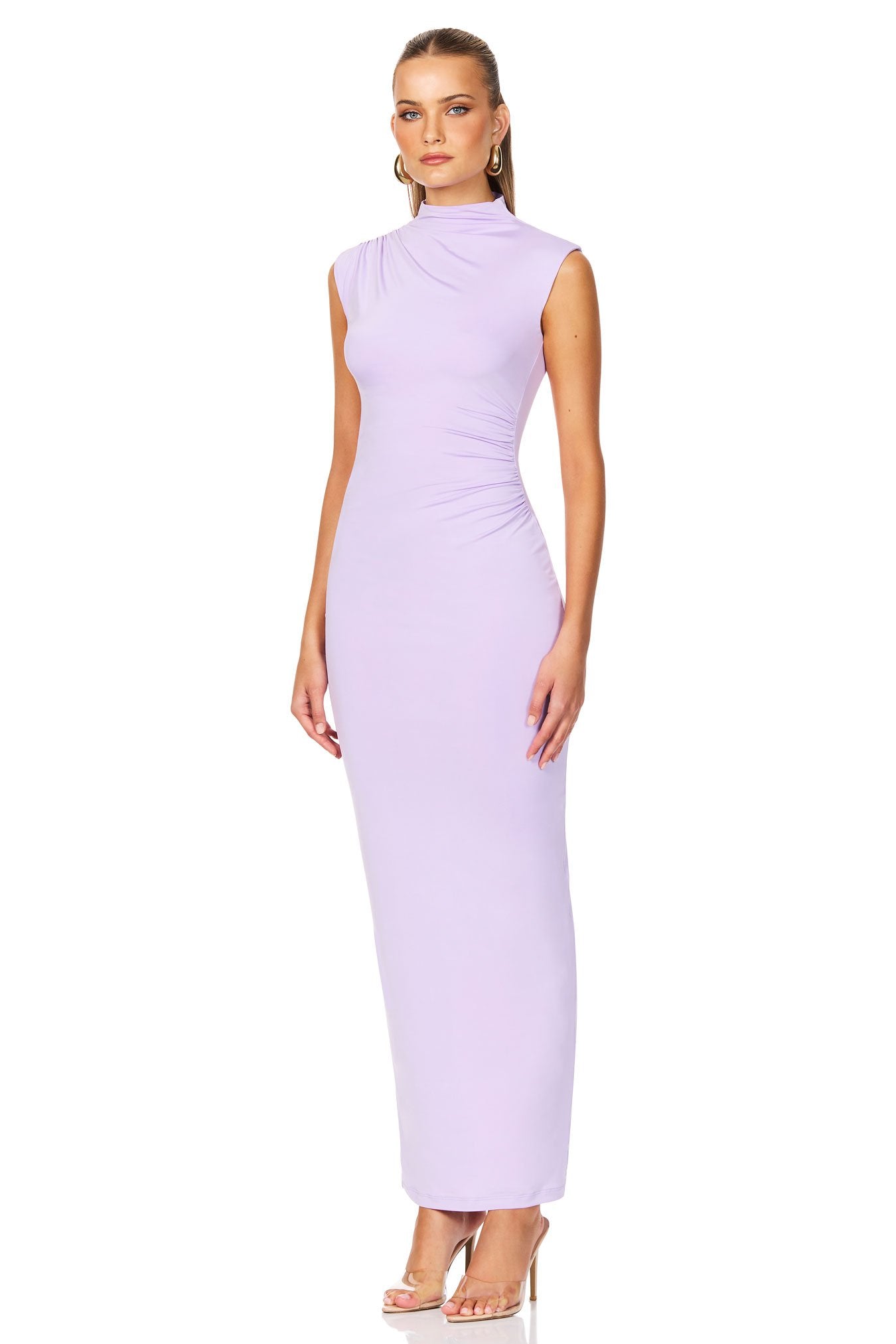 Nookie Olivia High Neck Midi Dress - Lilac