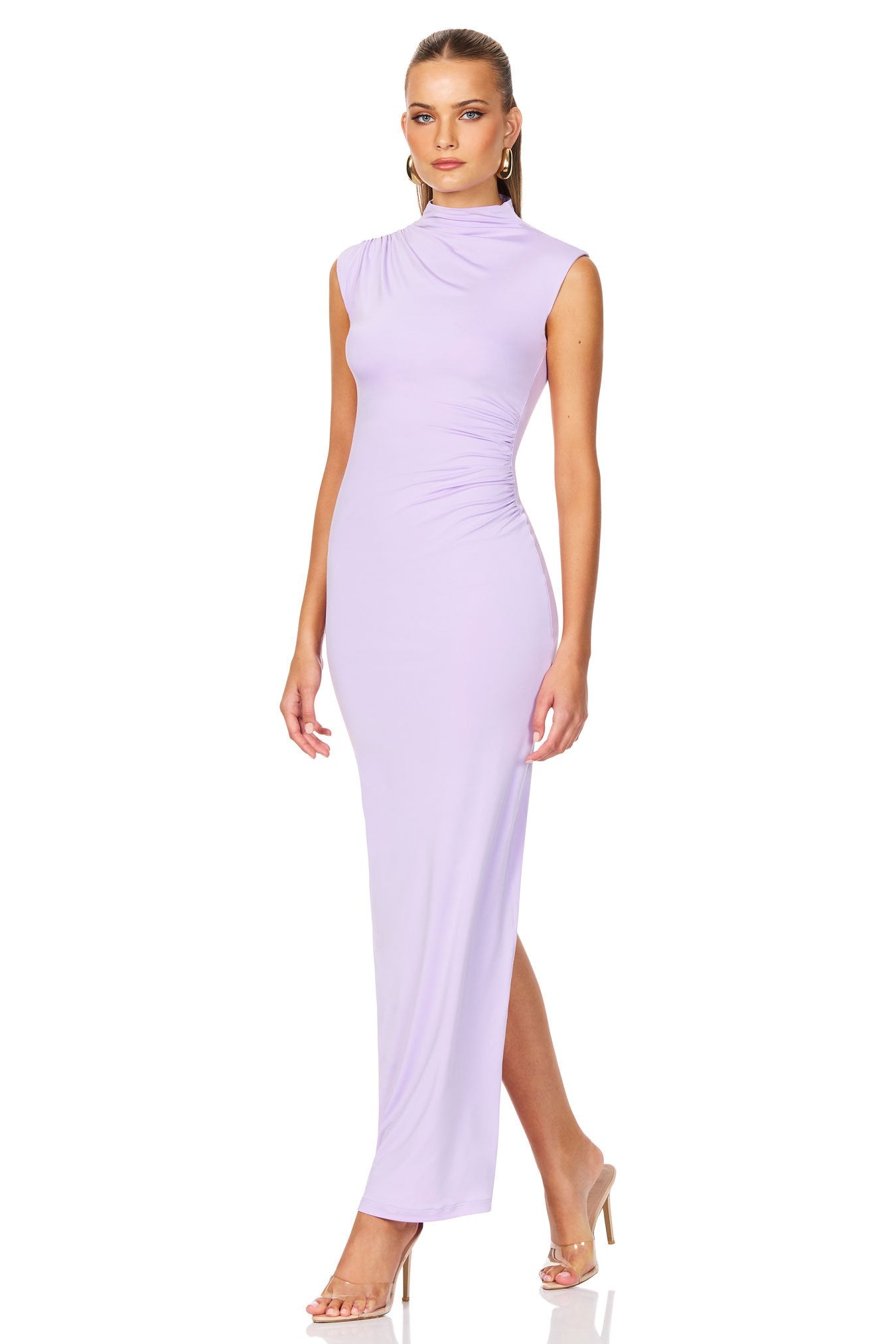 Nookie Olivia High Neck Midi Dress - Lilac