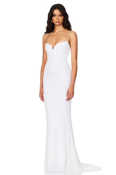 Nookie Serena Sequin Gown - White