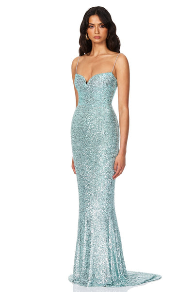 Nookie Serena Sequin Gown - Mint