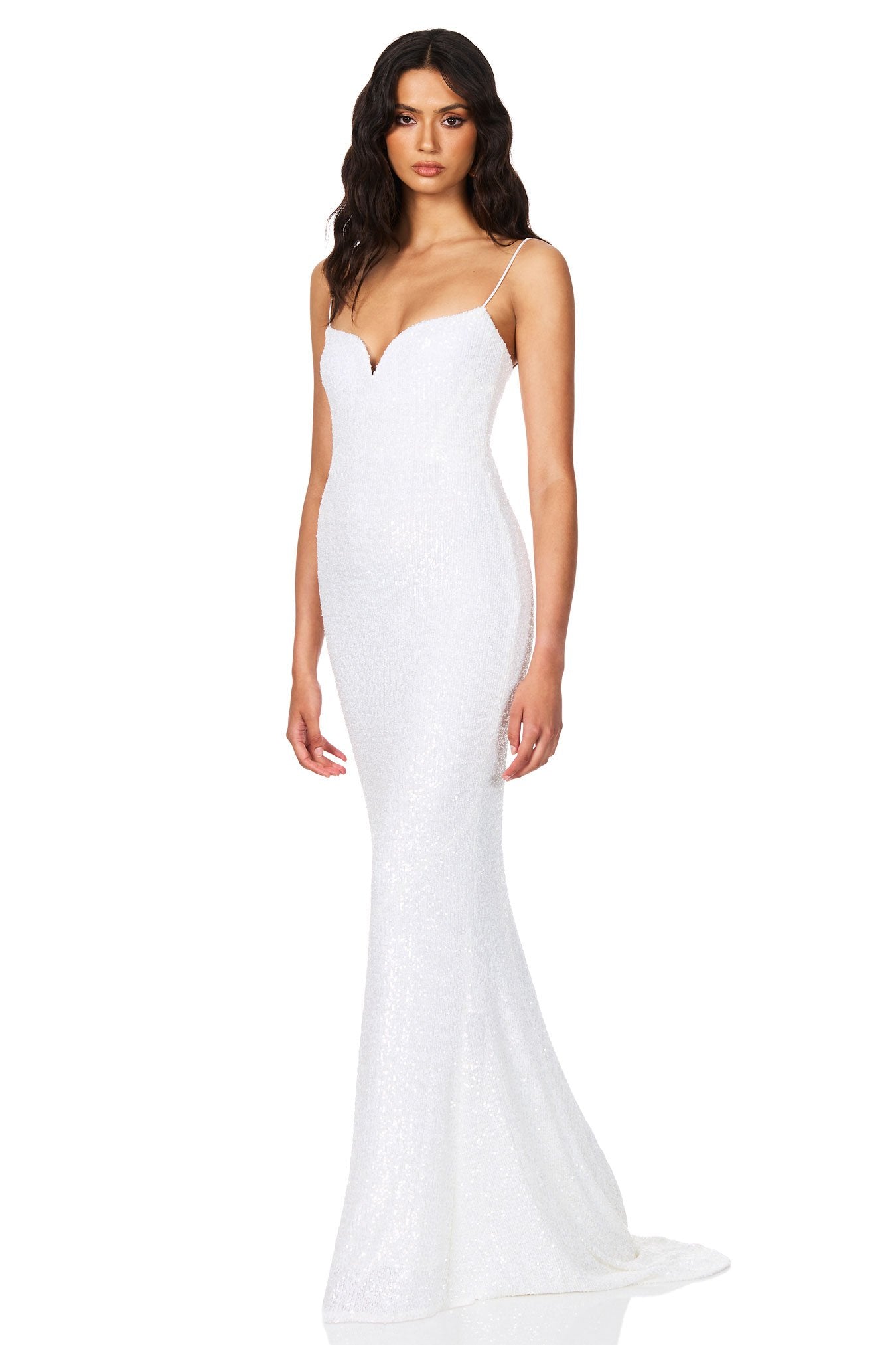 Nookie Serena Sequin Gown - White