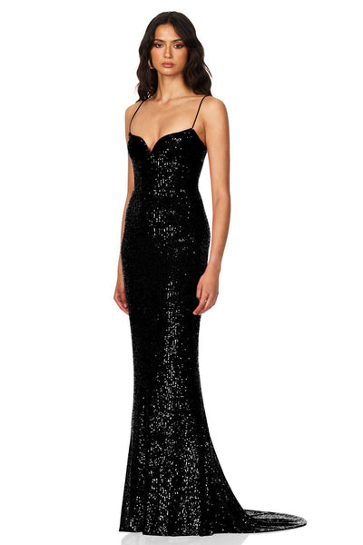 Nookie Serena Sequin Gown - Black