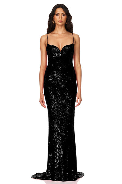 Nookie Serena Sequin Gown - Black