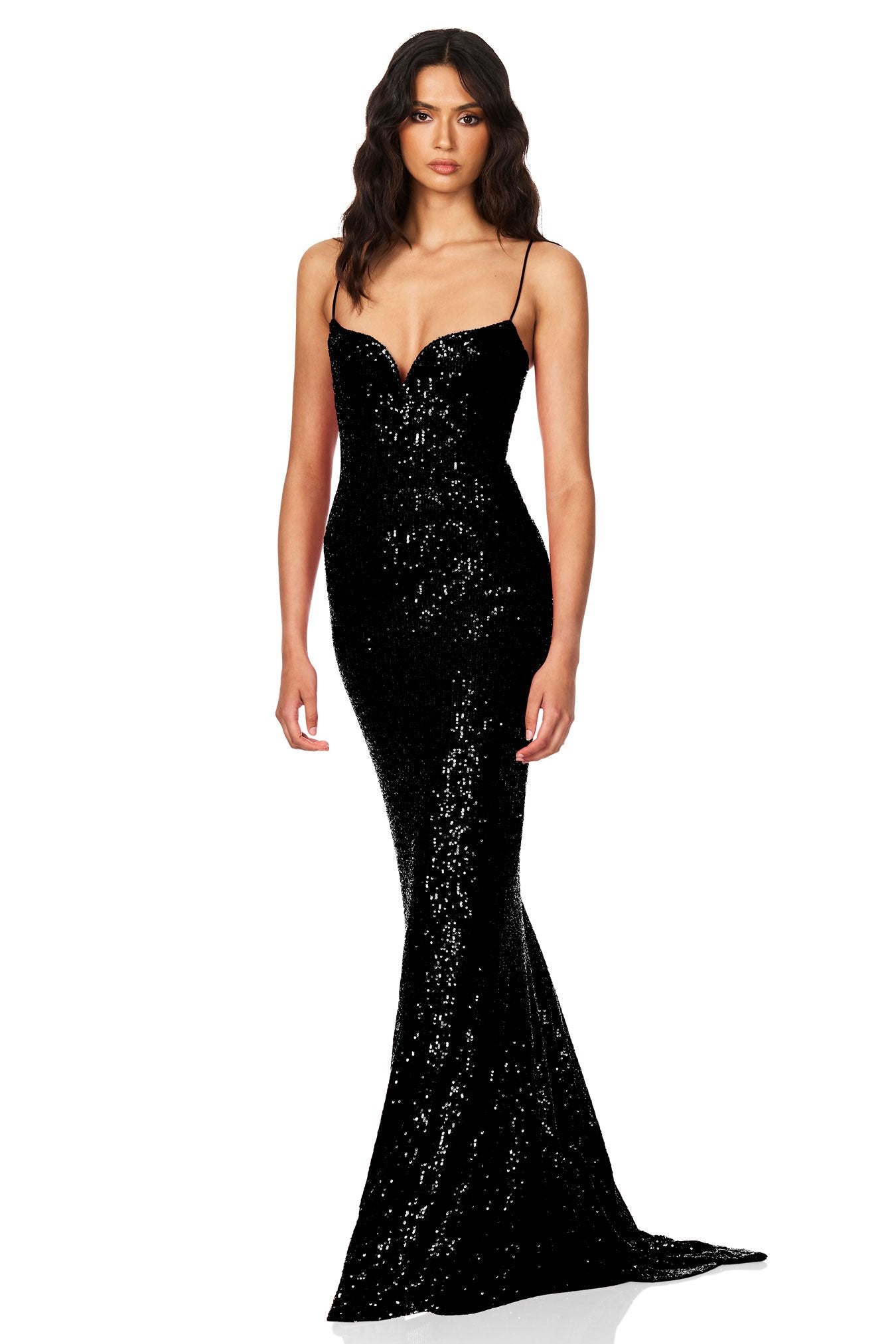 Nookie Serena Sequin Gown - Black