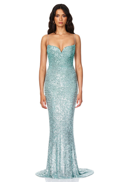 Nookie Serena Sequin Gown - Mint