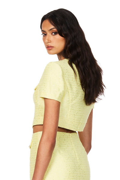 Nookie Tarsha Tweed Crop - Lemon