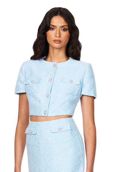 Nookie Tarsha Tweed Crop - Blue