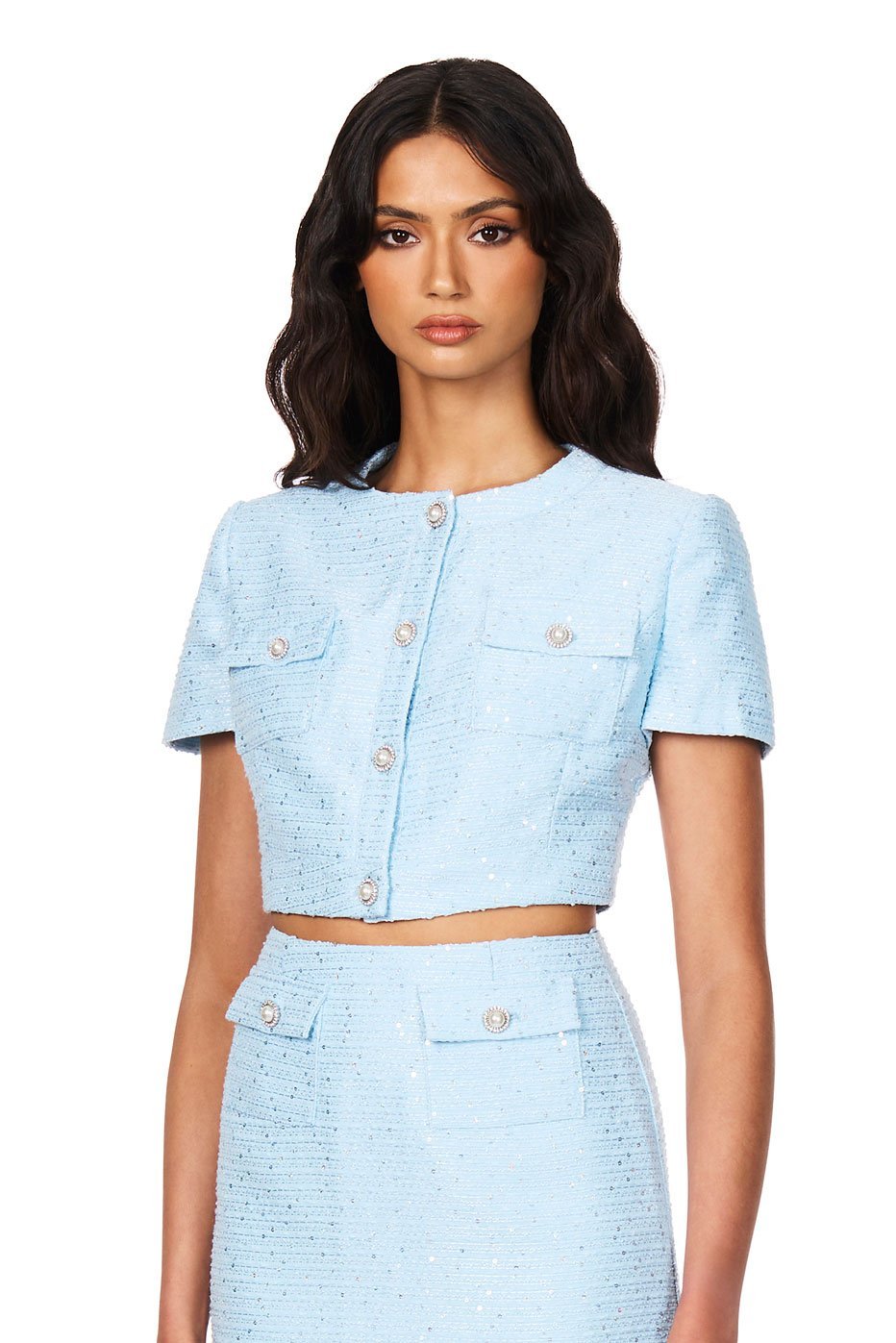 Nookie Tarsha Tweed Crop - Blue