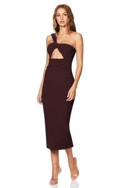 Nookie Tease Midi Dress - Cocoa