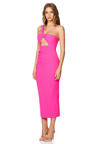 Nookie Tease Midi Dress - Neon Pink